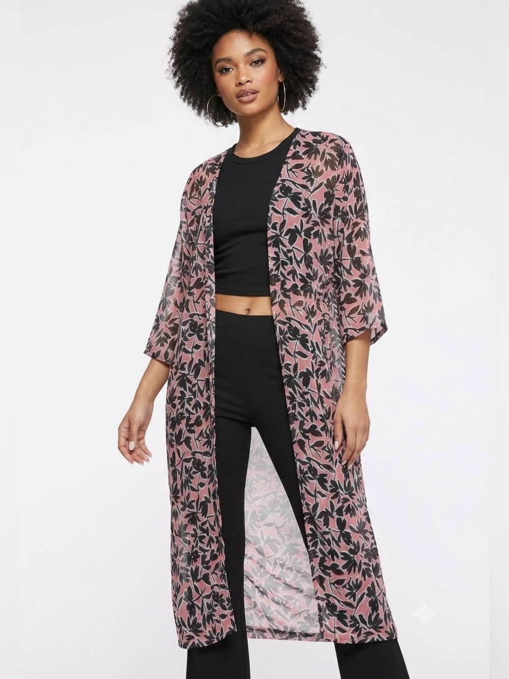 Jessica Simpson Womens Lailaa Chiffon Floral Kimono